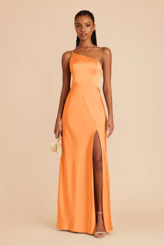 Kensie Matte Satin Dress - Apricot sold by Birdy Grey