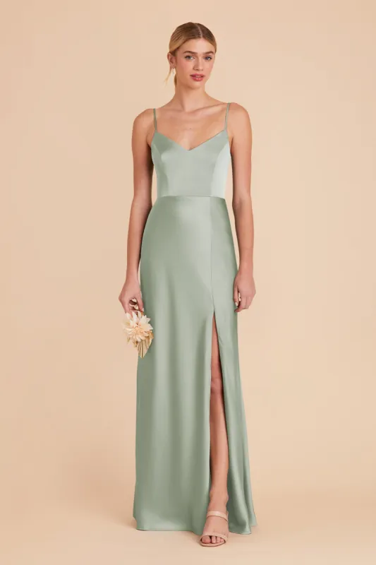 Jay Matte Satin Dress - Sage sold by Birdy Grey