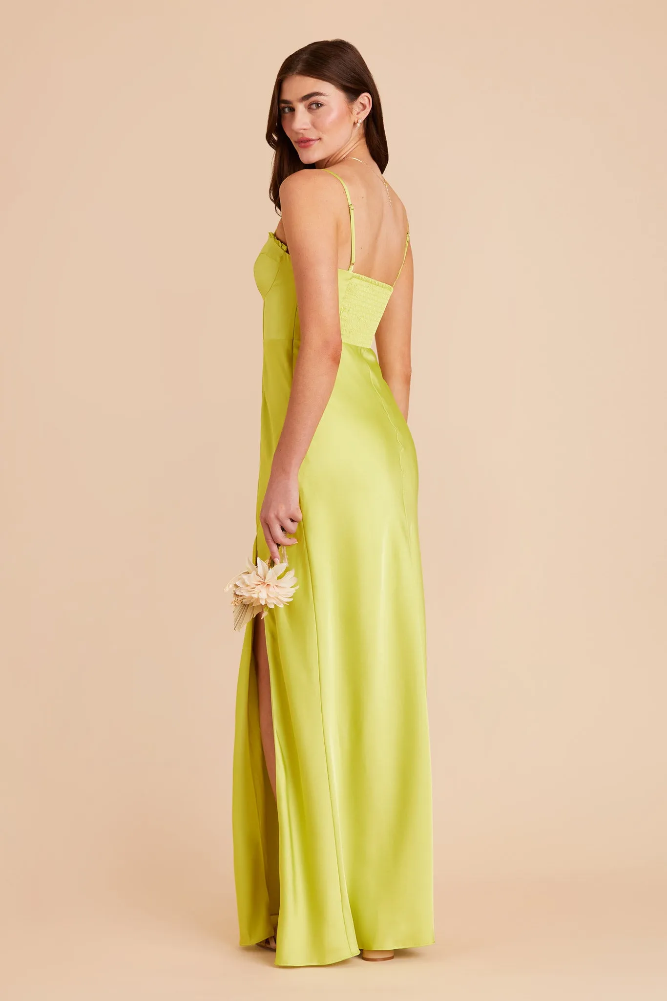 Jessica Matte Satin Dress - Chartreuse sold by Birdy Grey product image thumbnail 5