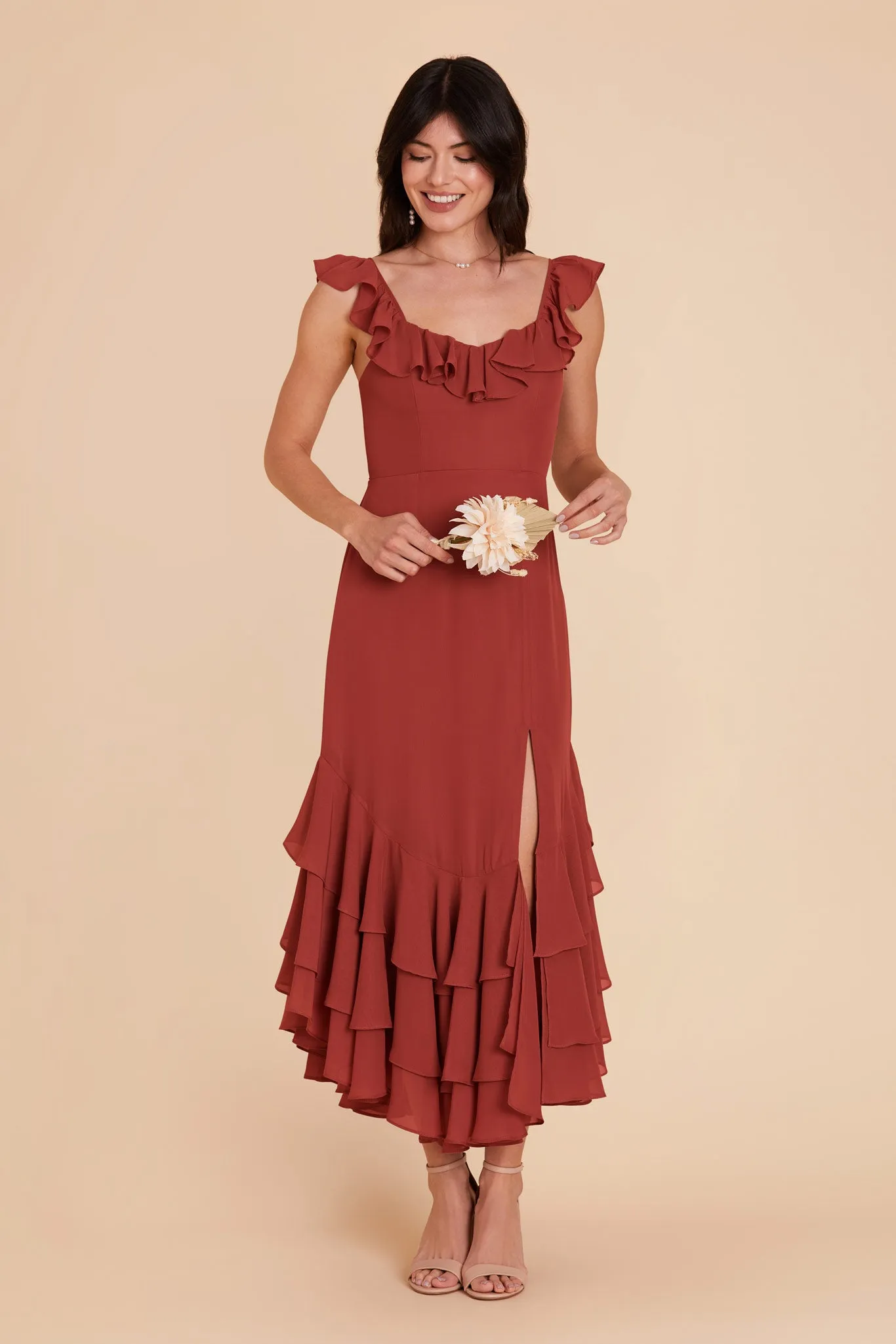 Ginny Chiffon Dress - Spice sold by Birdy Grey