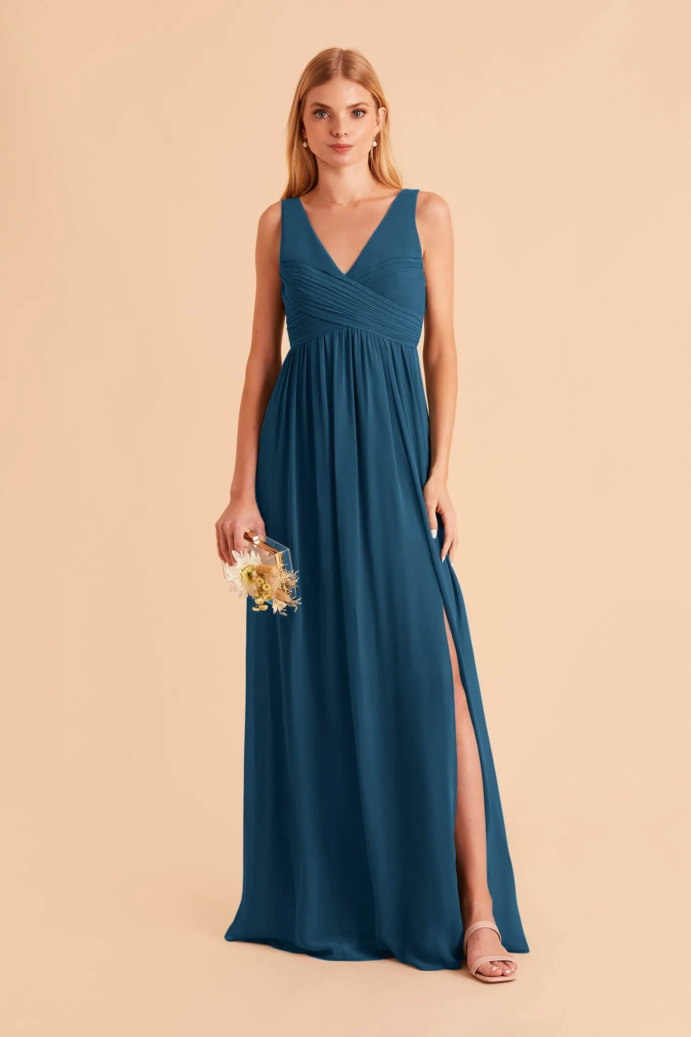 Laurie Empire Dress - Ocean Blue sold by Birdy Grey