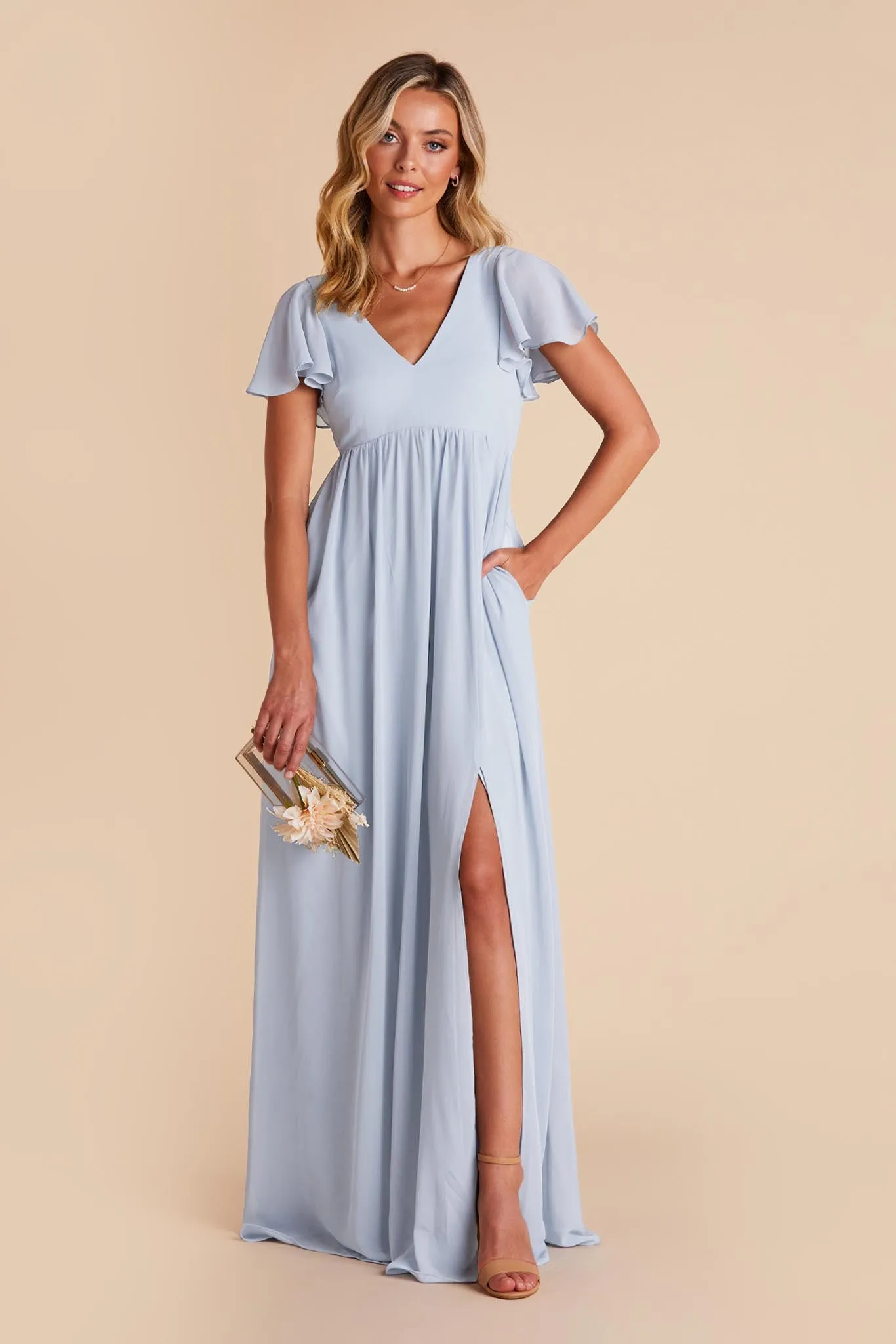 Hannah Empire Dress - Ice Blue sold by Birdy Grey