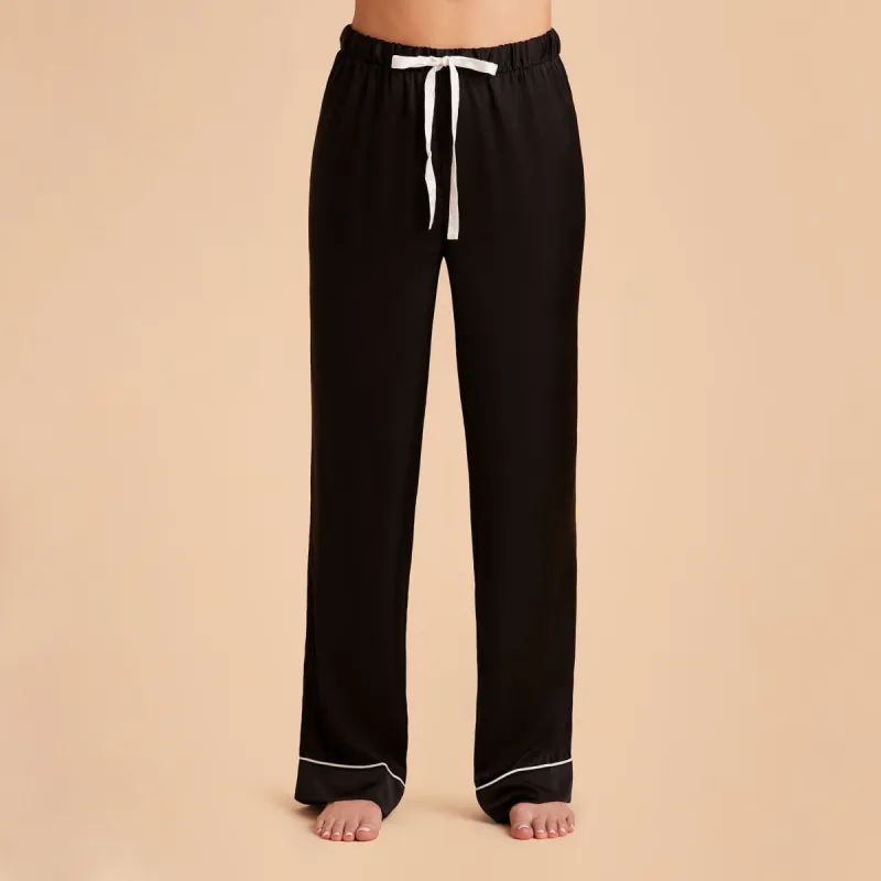 Jonny Satin Pajama Pants - Black sold by Birdy Grey