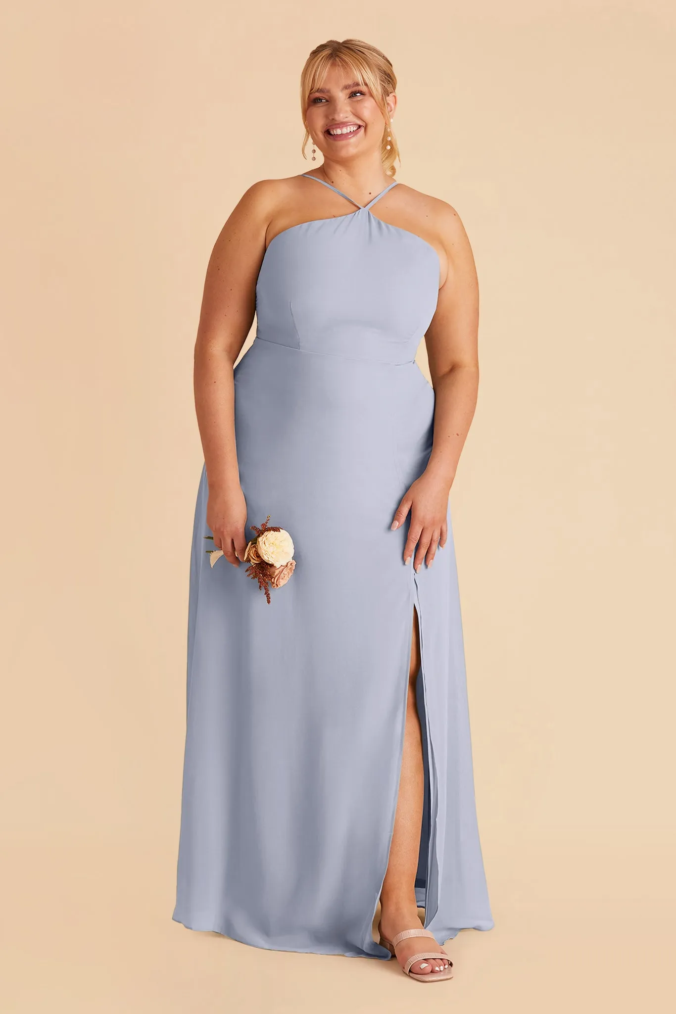 Juliet Chiffon Dress - Dusty Blue sold by Birdy Grey product image thumbnail 2