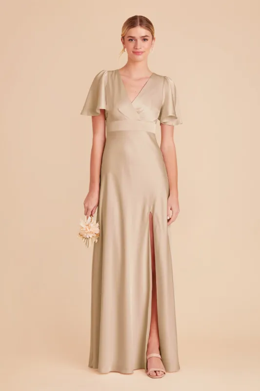 Marni Matte Satin Dress - Gold sold by Birdy Grey