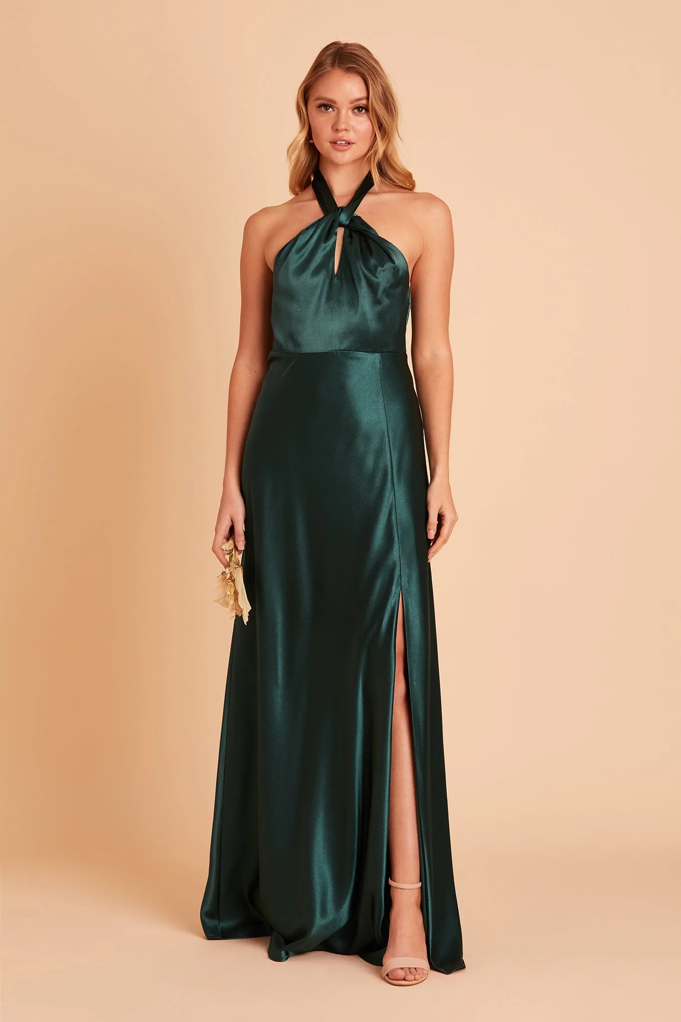 Monica Shiny Satin Dress - Emerald sold by Birdy Grey product image thumbnail 4