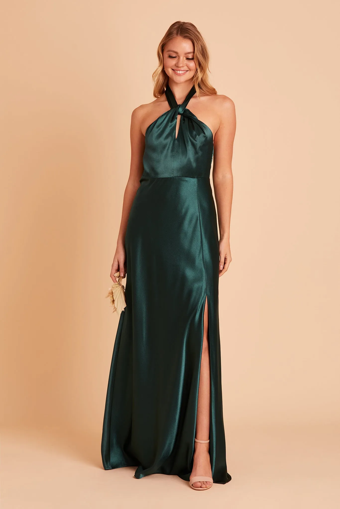 Monica Shiny Satin Dress - Emerald sold by Birdy Grey product image thumbnail 5