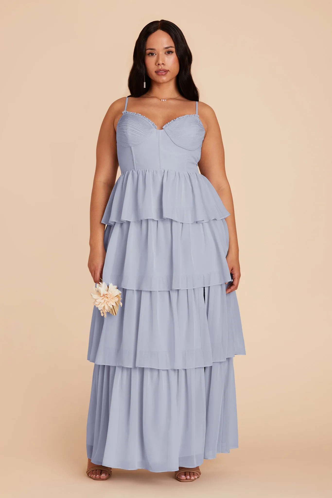 Lola Chiffon Dress - Dusty Blue sold by Birdy Grey product image thumbnail 2