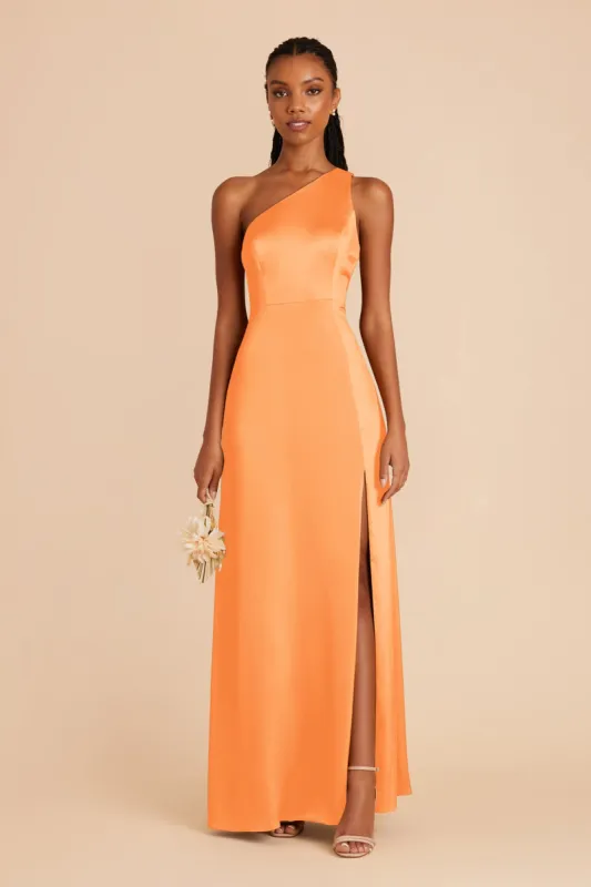 Kira Matte Satin Dress - Apricot sold by Birdy Grey