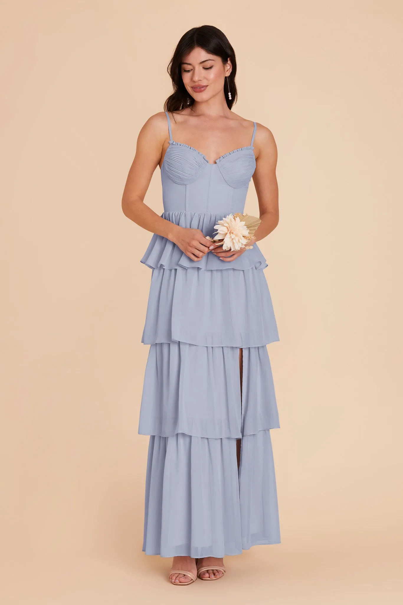 Lola Chiffon Dress - Dusty Blue sold by Birdy Grey product image thumbnail 3