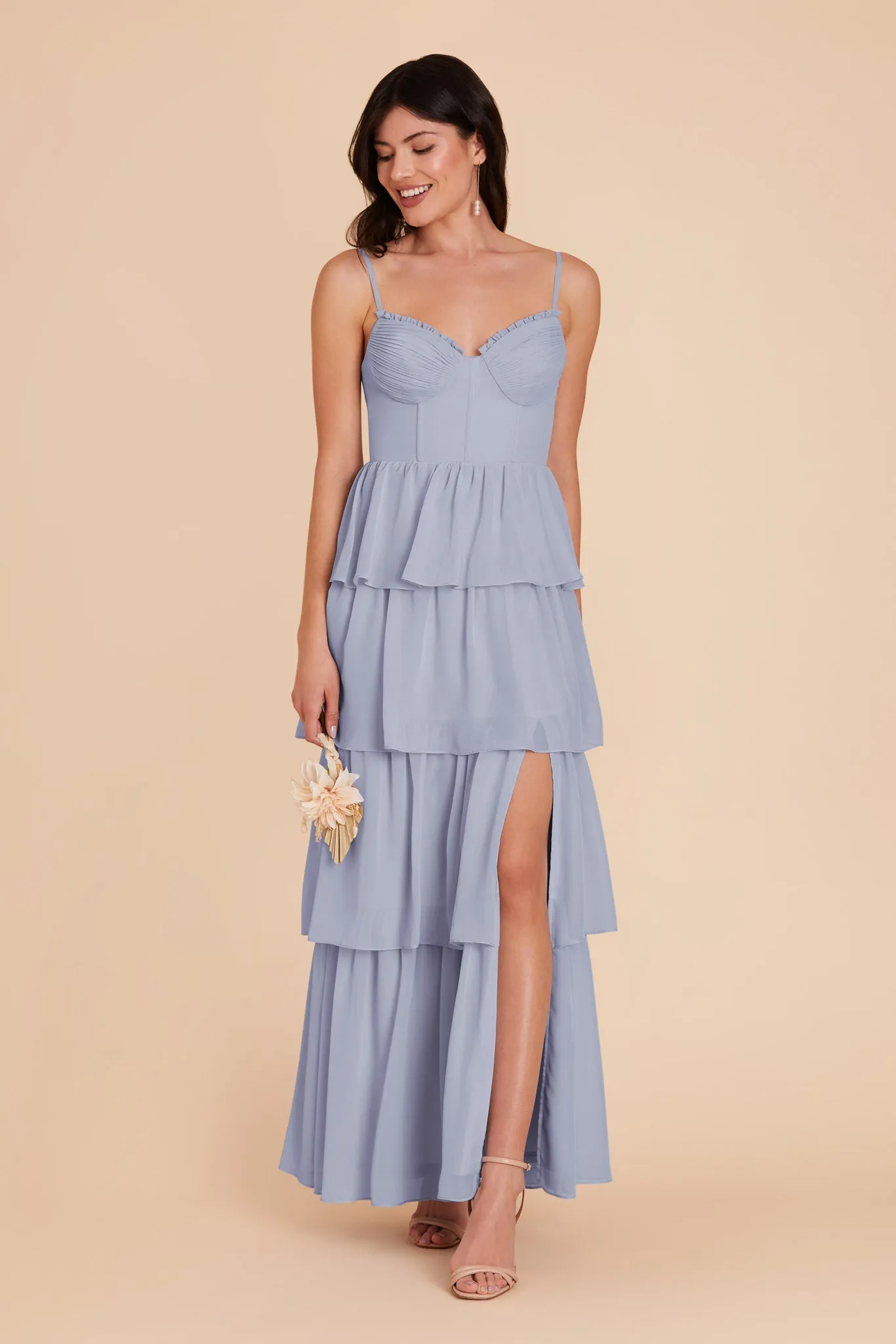 Lola Chiffon Dress - Dusty Blue sold by Birdy Grey product image thumbnail 4