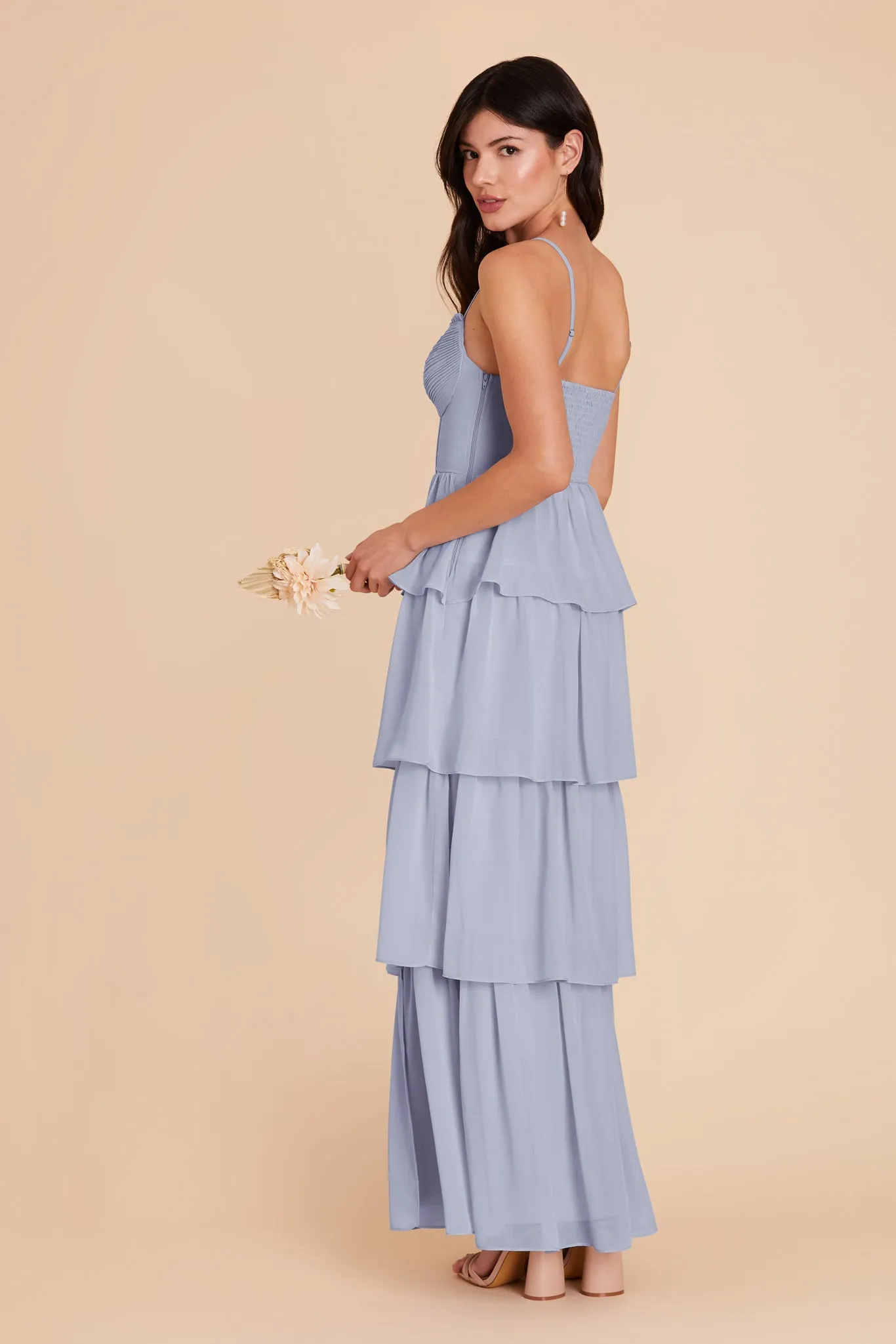 Lola Chiffon Dress - Dusty Blue sold by Birdy Grey product image thumbnail 5