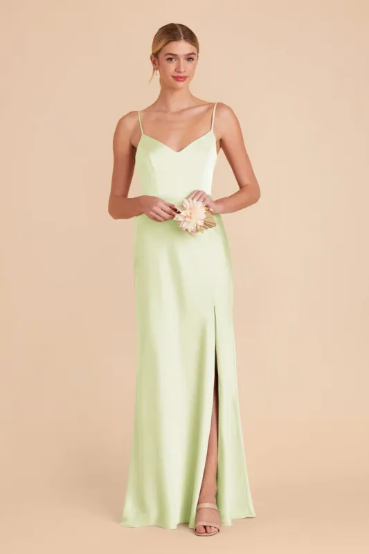 Jay Matte Satin Dress - Pale Pistachio sold by Birdy Grey