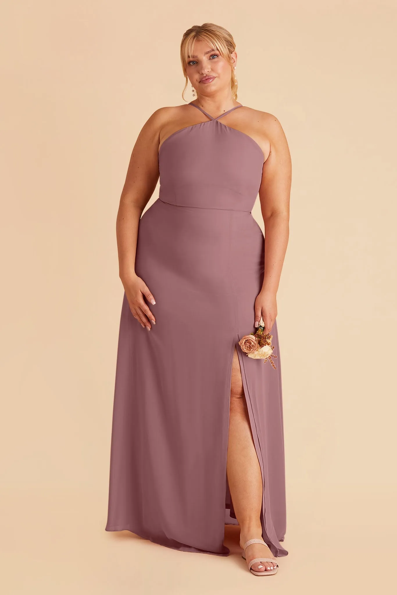 Juliet Chiffon Dress - Dark Mauve sold by Birdy Grey product image thumbnail 2
