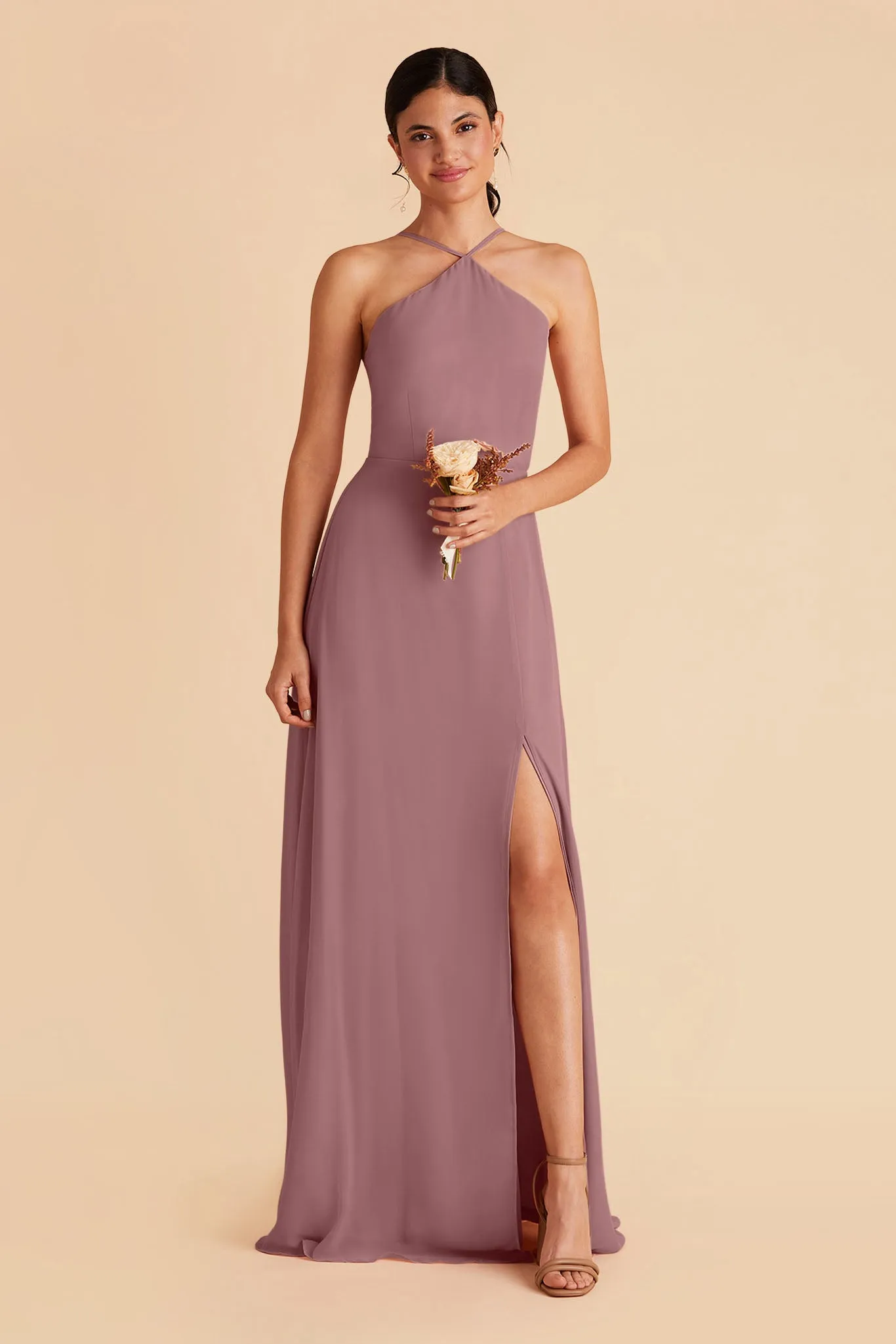 Juliet Chiffon Dress - Dark Mauve sold by Birdy Grey product image thumbnail 4