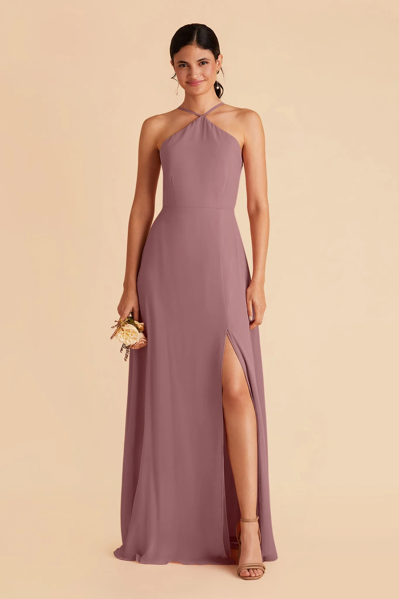Juliet Chiffon Dress - Dark Mauve sold by Birdy Grey product image thumbnail 5