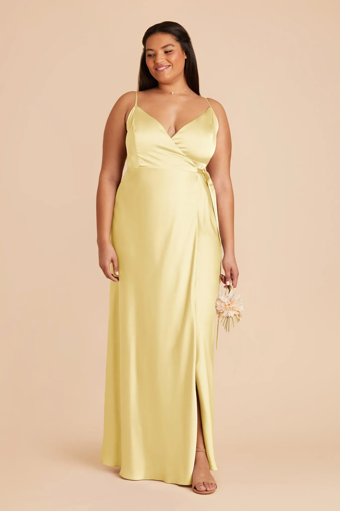 Cindy Matte Satin Dress - Lemon Sorbet sold by Birdy Grey product image thumbnail 4