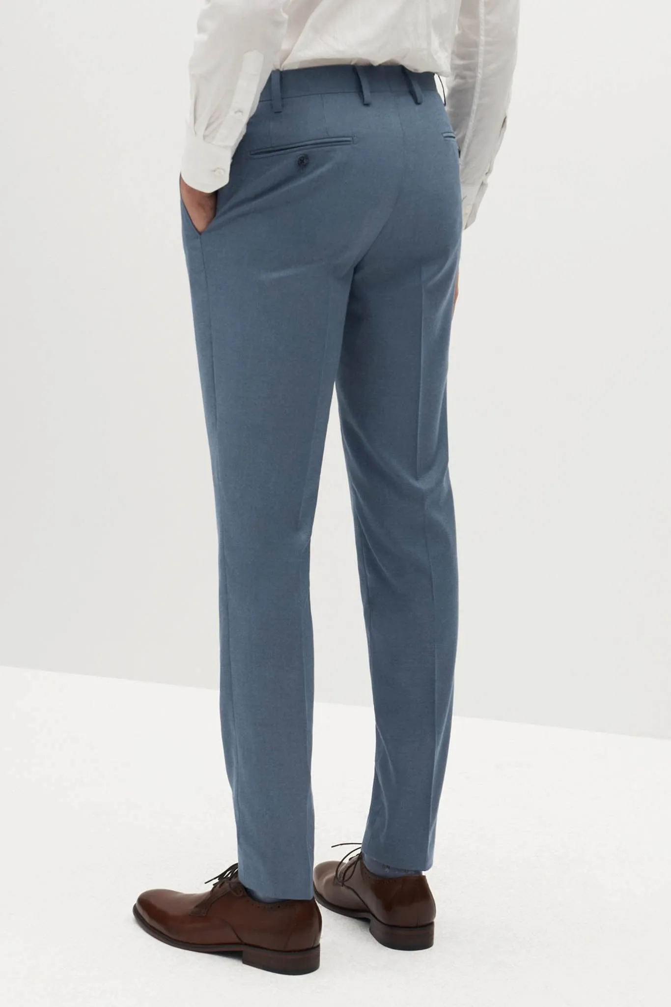 Light Blue Suit Pants by SuitShop sold by Birdy Grey product image thumbnail 3