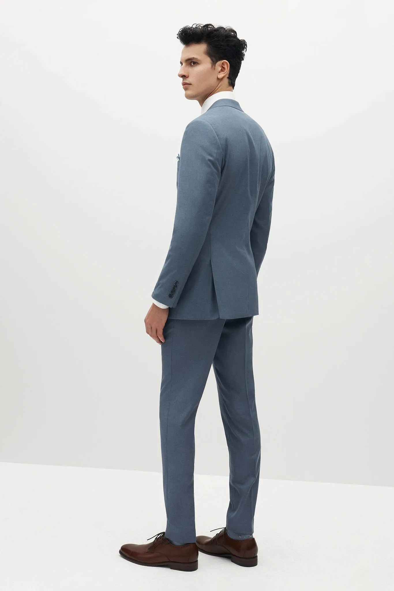 Light Blue Suit Pants by SuitShop sold by Birdy Grey product image thumbnail 4