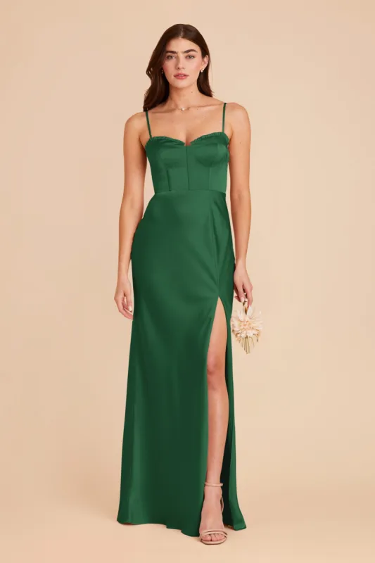 Jessica Matte Satin Dress - Forest Green sold by Birdy Grey
