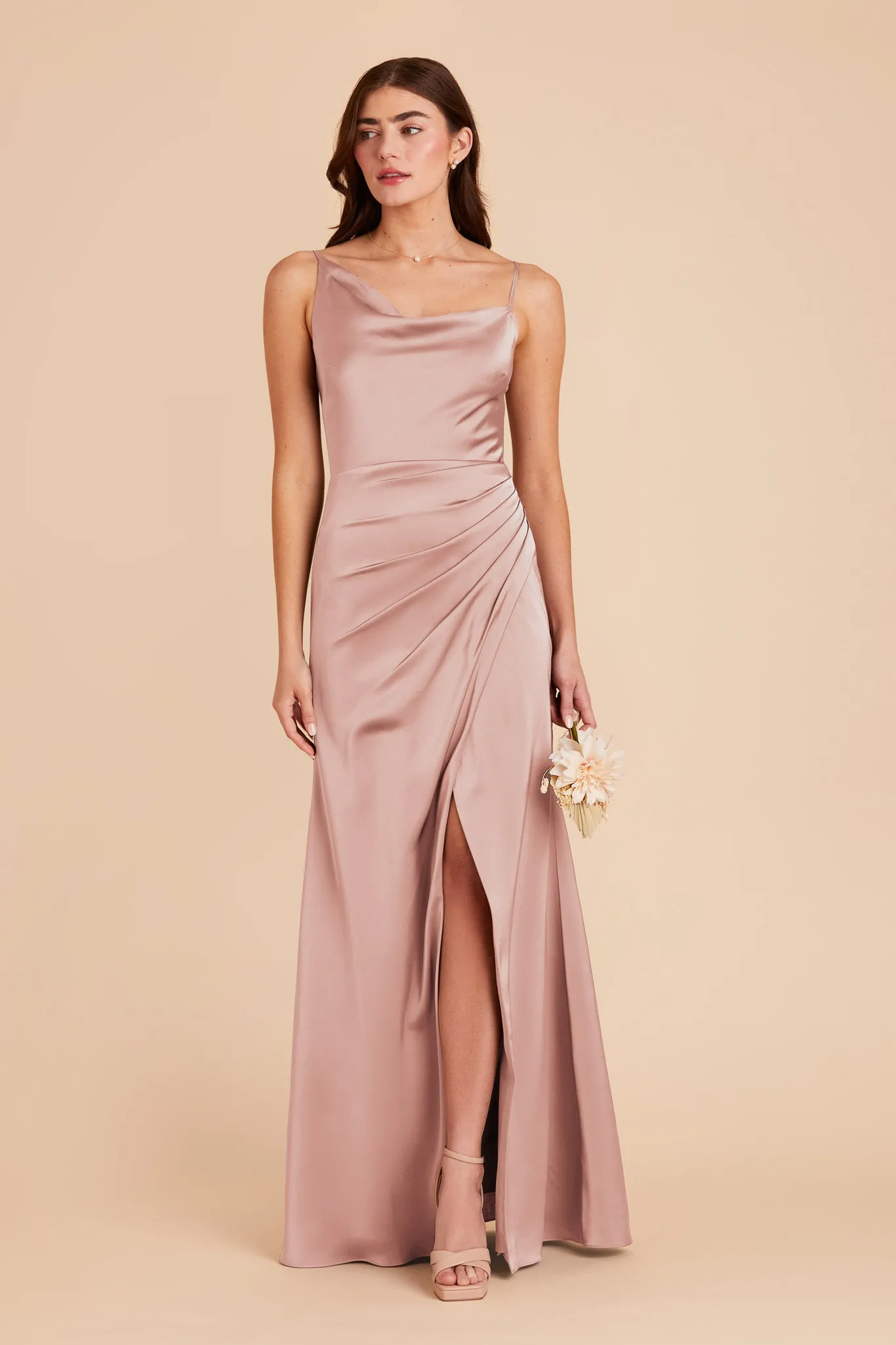 Jennifer Matte Satin Dress - English Rose sold by Birdy Grey product image thumbnail 3