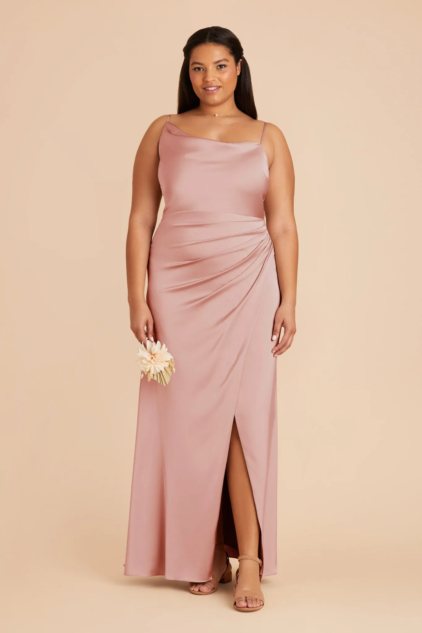 Jennifer Matte Satin Dress - English Rose sold by Birdy Grey product image thumbnail 2