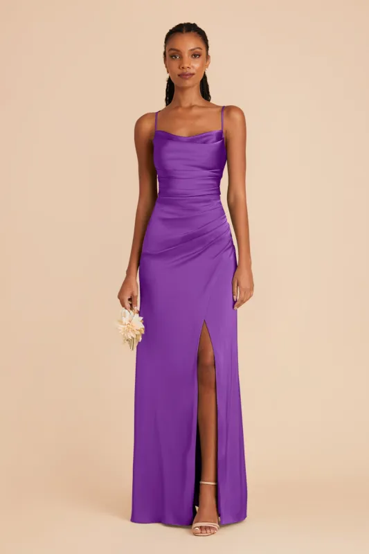 Lydia Matte Satin Dress - Amethyst sold by Birdy Grey