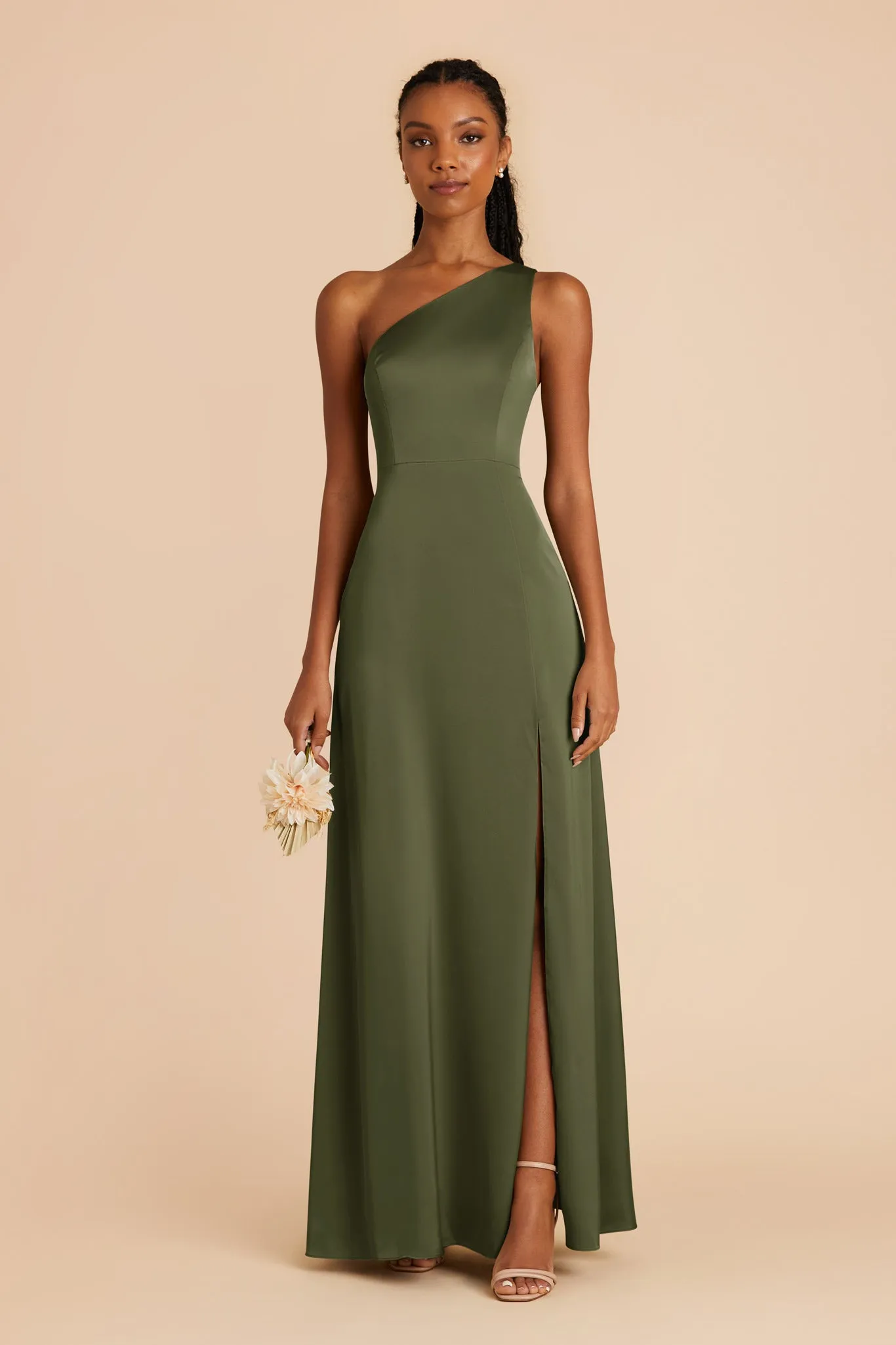 Kira Matte Satin Dress - Olive sold by Birdy Grey product image thumbnail 2