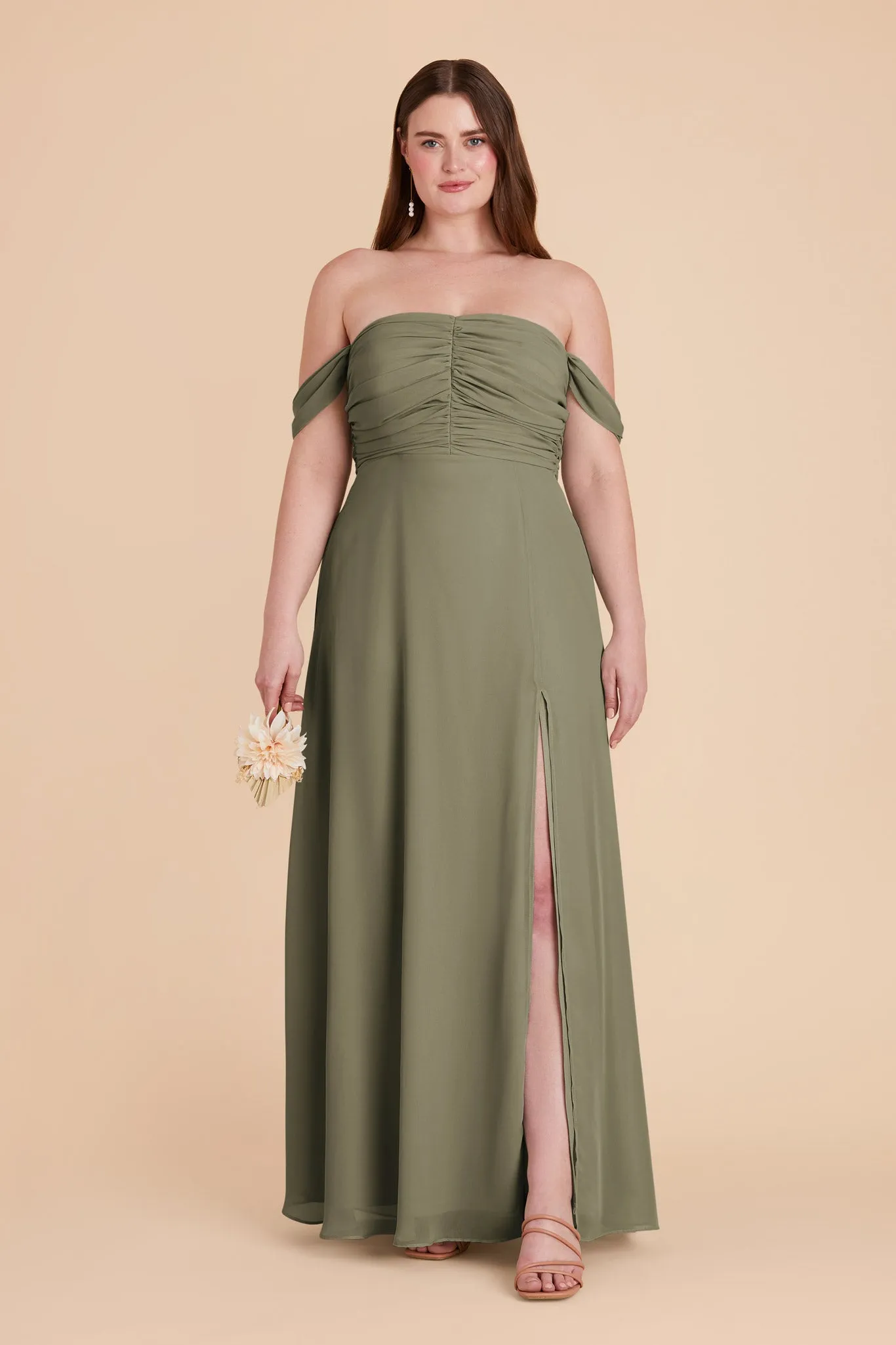 Cara Chiffon Dress - Moss Green sold by Birdy Grey