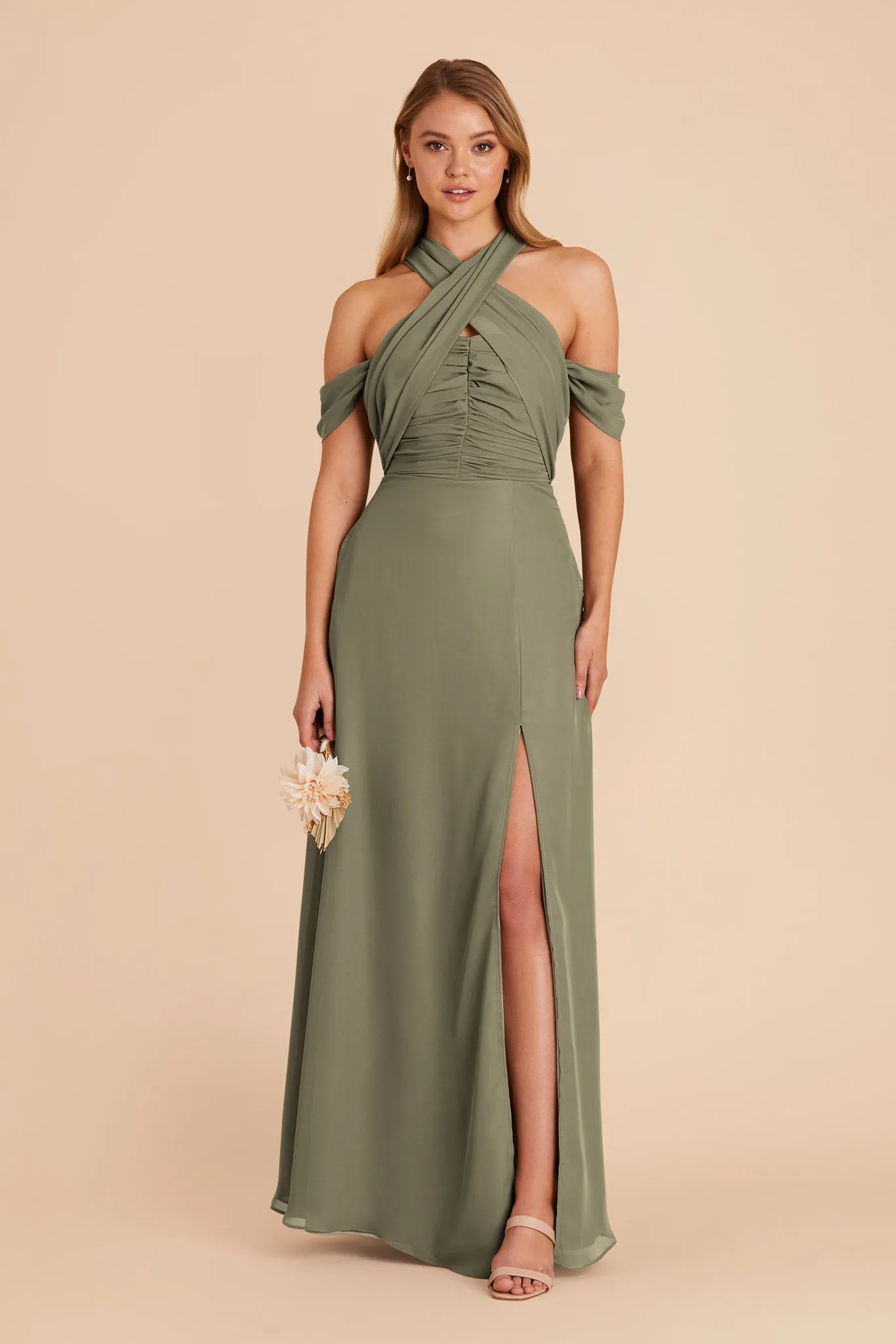 Cara Chiffon Dress - Moss Green sold by Birdy Grey product image thumbnail 3
