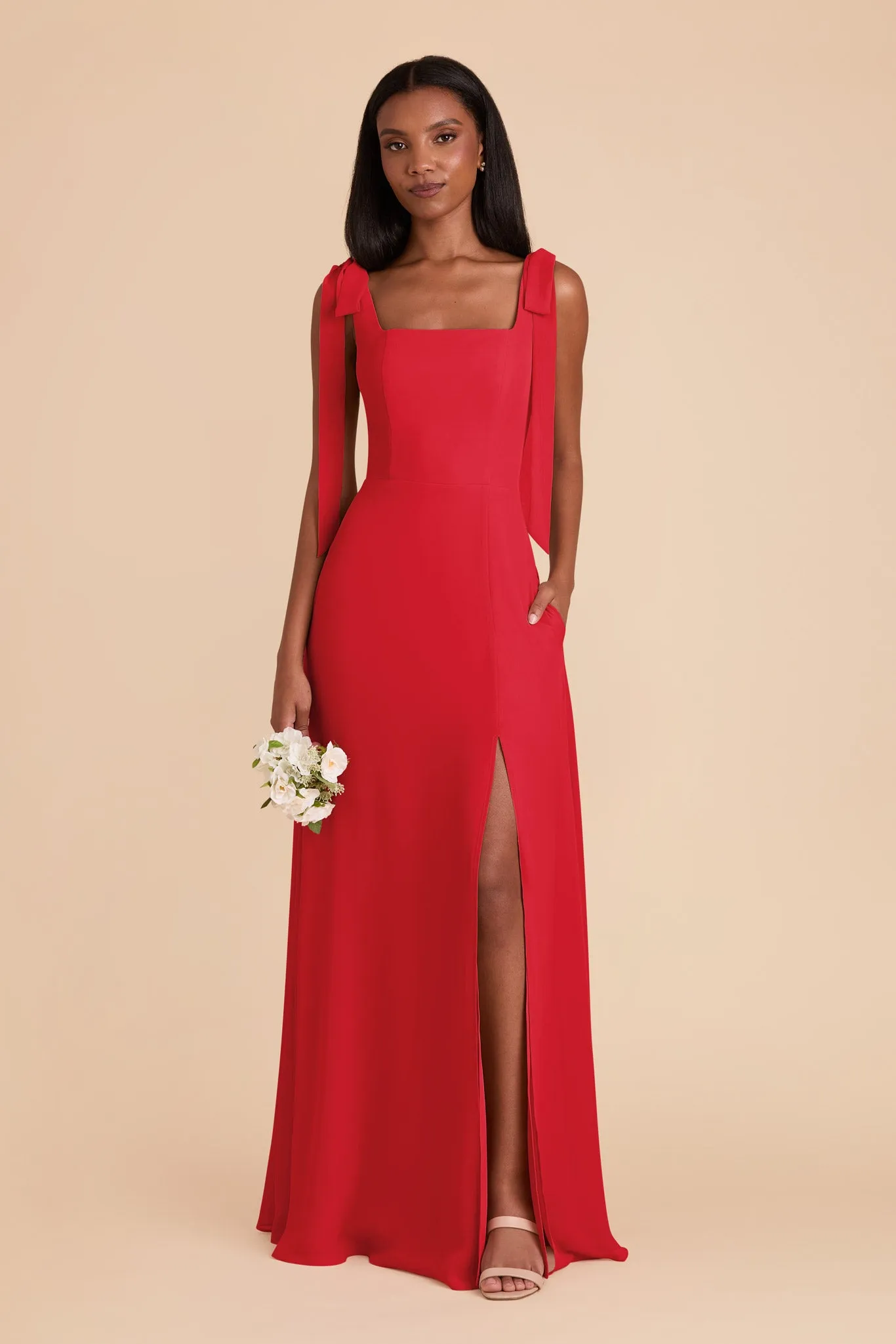 Alex Convertible Dress Chiffon - Ruby Red sold by Birdy Grey