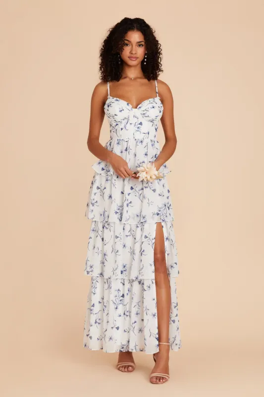 Lola Chiffon Dress - Blue Le Fleur sold by Birdy Grey