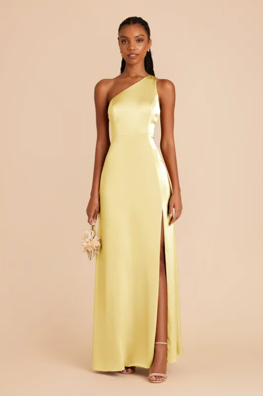 Kira Matte Satin Dress - Lemon Sorbet sold by Birdy Grey