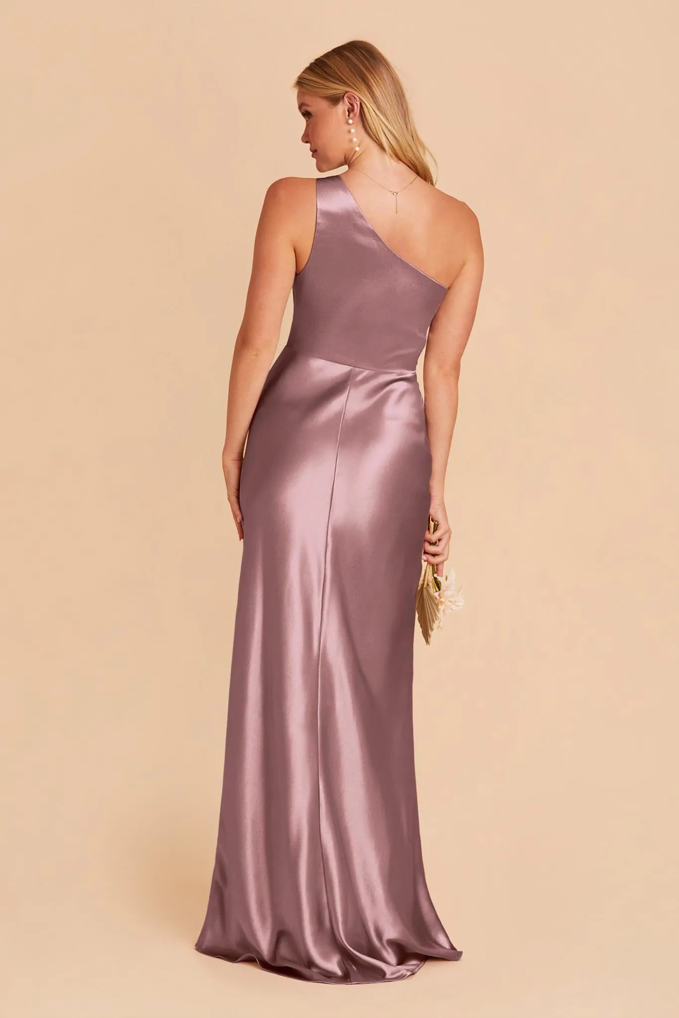Kira Shiny Satin Dress - Dark Mauve sold by Birdy Grey product image thumbnail 5