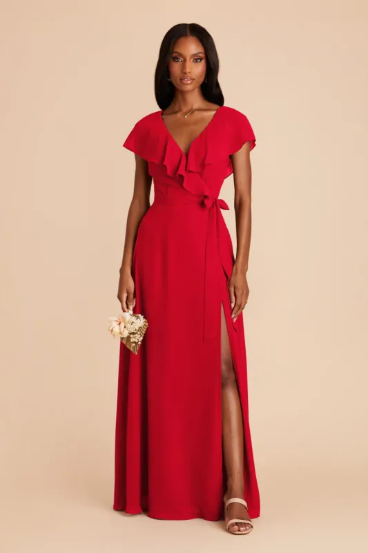 Jackson Chiffon Dress - Ruby Red sold by Birdy Grey