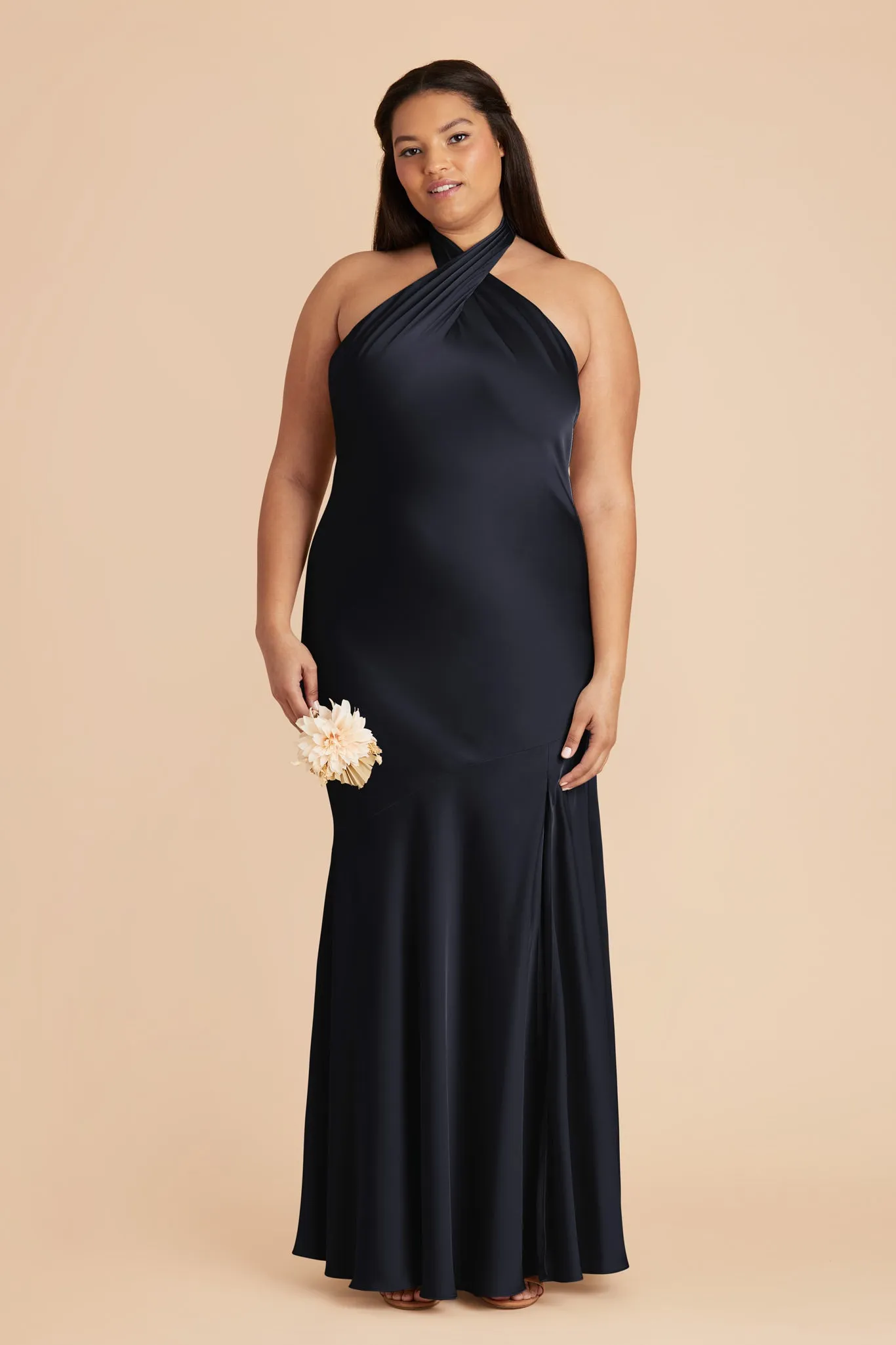 Stephanie Matte Satin Dress - Navy sold by Birdy Grey product image thumbnail 2