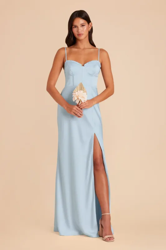 Jessica Matte Satin Dress - Mist Blue sold by Birdy Grey