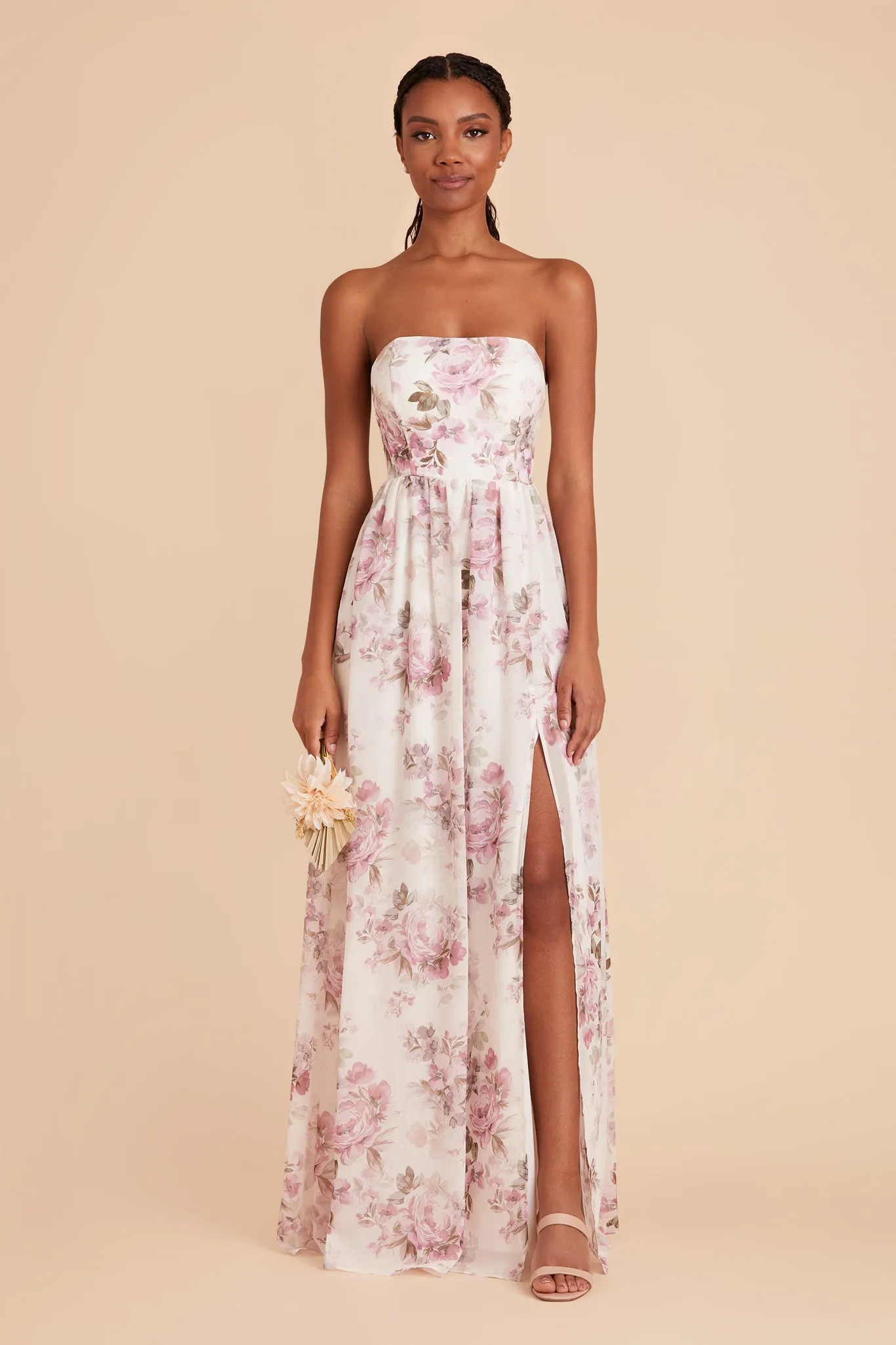 August Convertible Dress - Dusty Pink Peonies sold by Birdy Grey product image thumbnail 4