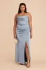 Carrie Matte Satin Dress - Dusty Blue sold by Birdy Grey