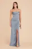Carrie Matte Satin Dress - Dusty Blue sold by Birdy Grey
