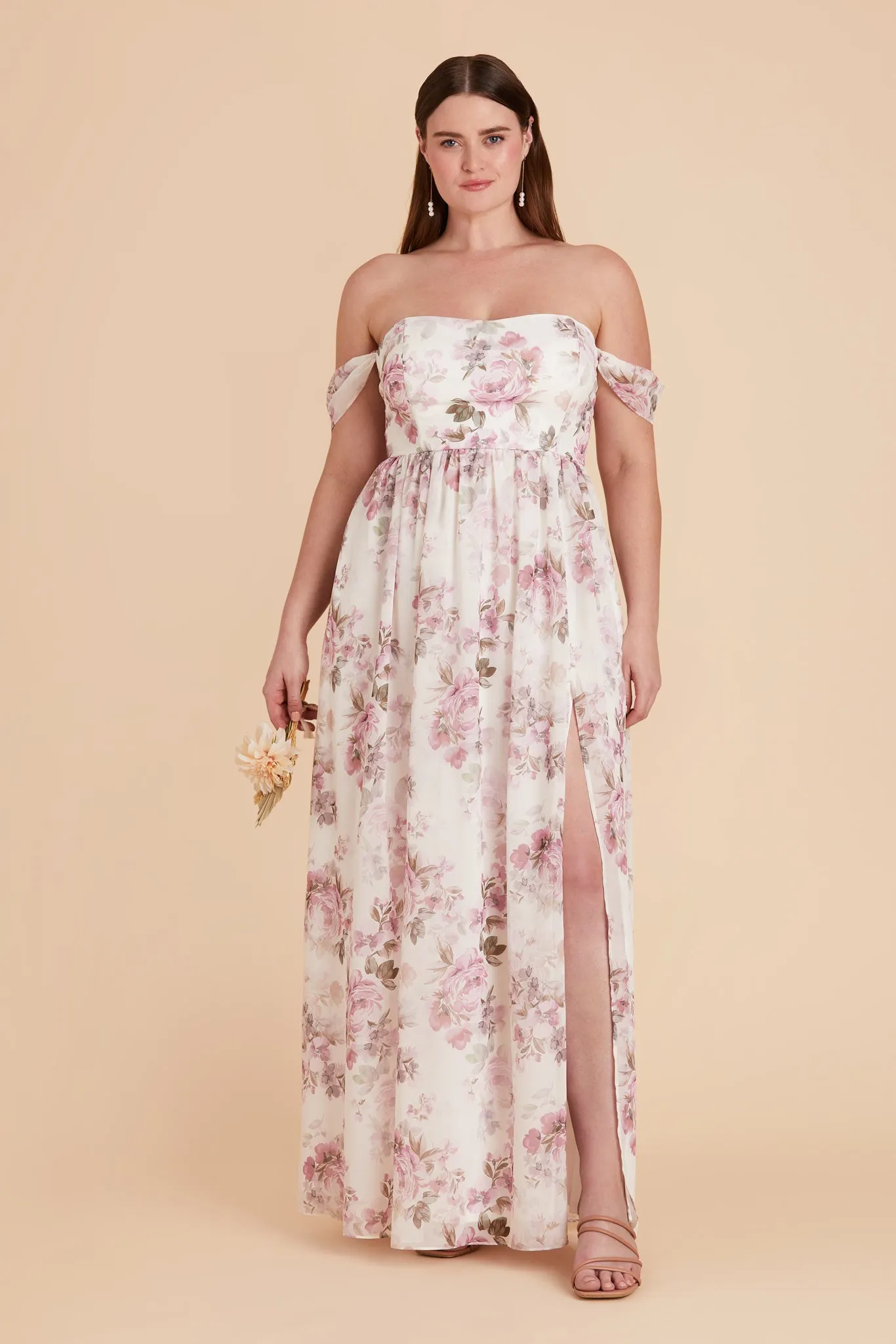 August Convertible Dress - Dusty Pink Peonies sold by Birdy Grey product image thumbnail 2