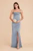 Carrie Matte Satin Dress - Dusty Blue sold by Birdy Grey
