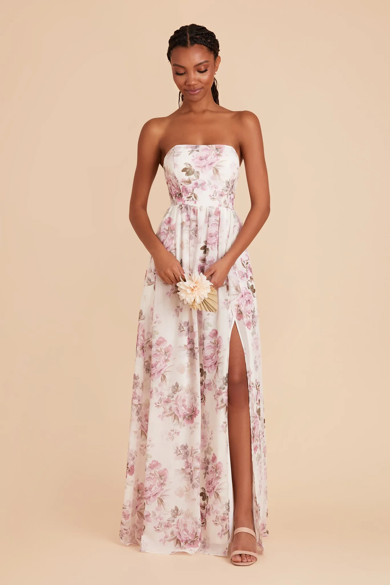 August Convertible Dress - Dusty Pink Peonies sold by Birdy Grey product image thumbnail 5