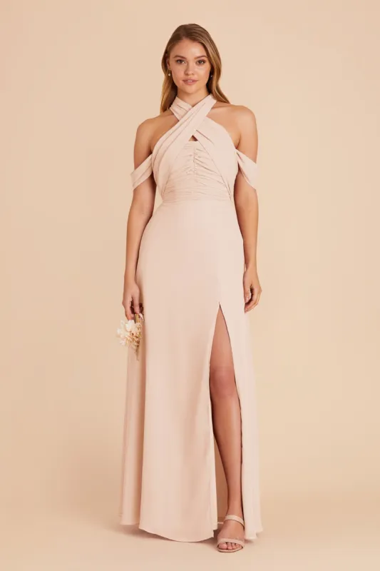 Cara Chiffon Dress - Pale Blush sold by Birdy Grey