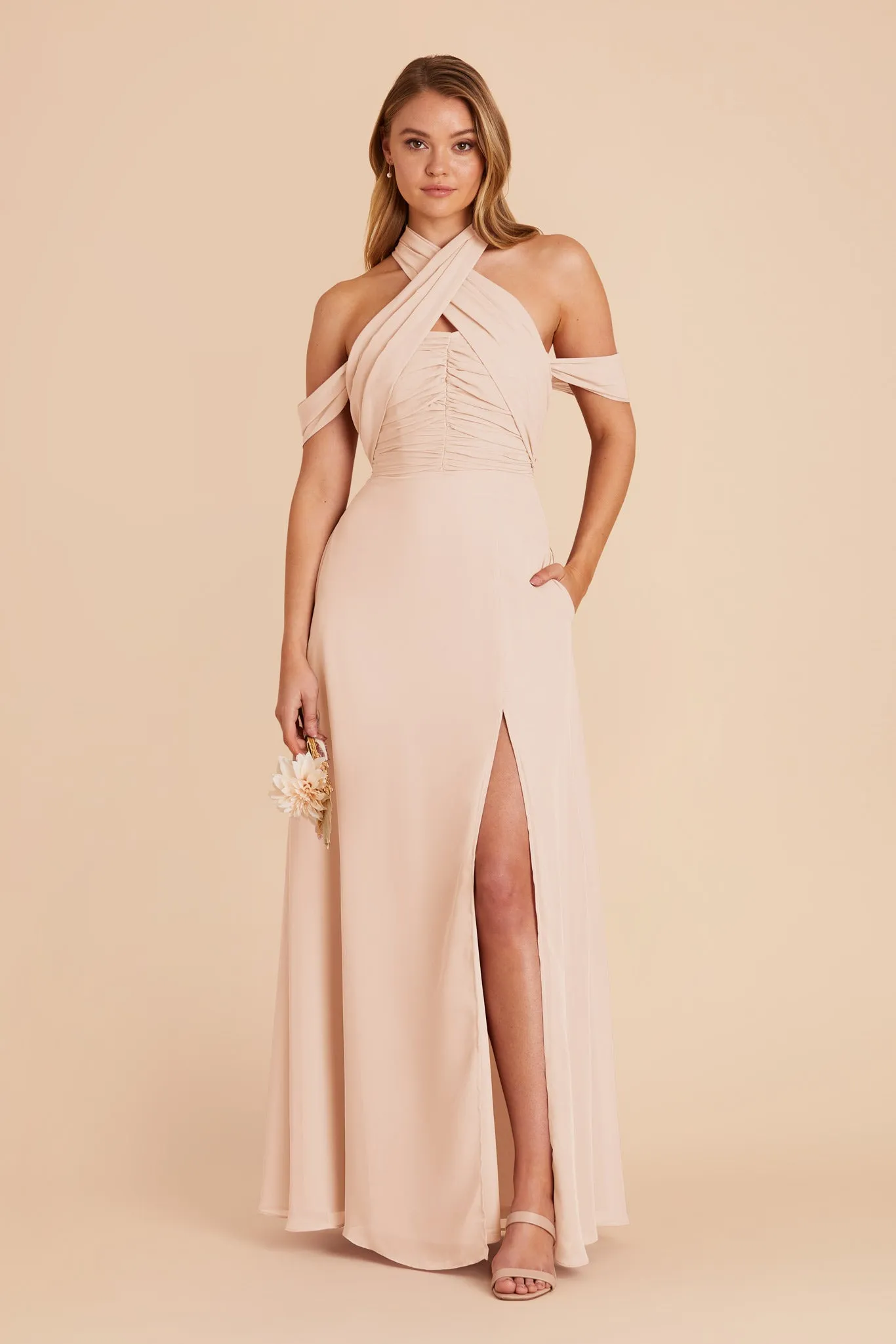 Cara Chiffon Dress - Pale Blush sold by Birdy Grey product image thumbnail 5