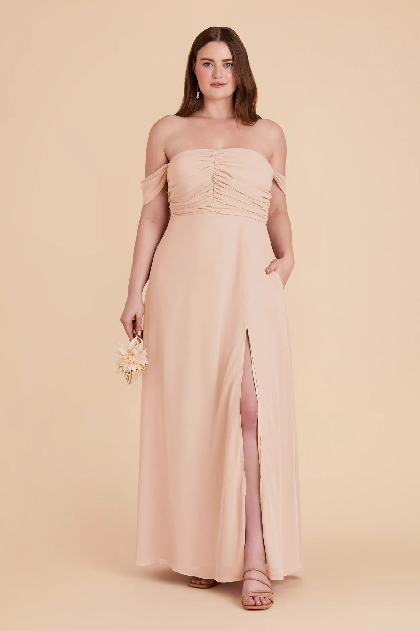 Cara Chiffon Dress - Pale Blush sold by Birdy Grey product image thumbnail 2