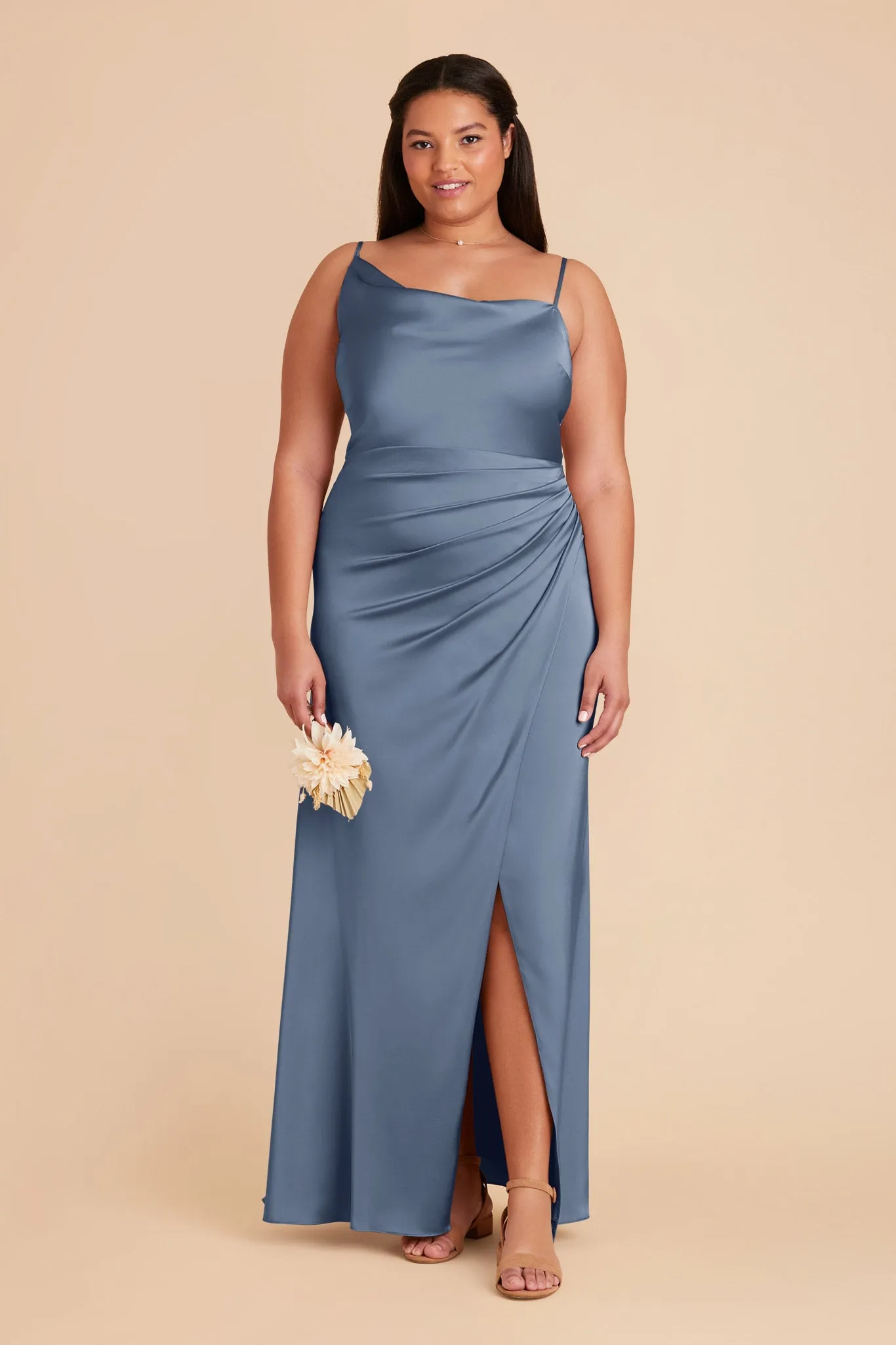 Jennifer Matte Satin Dress - French Blue sold by Birdy Grey product image thumbnail 2