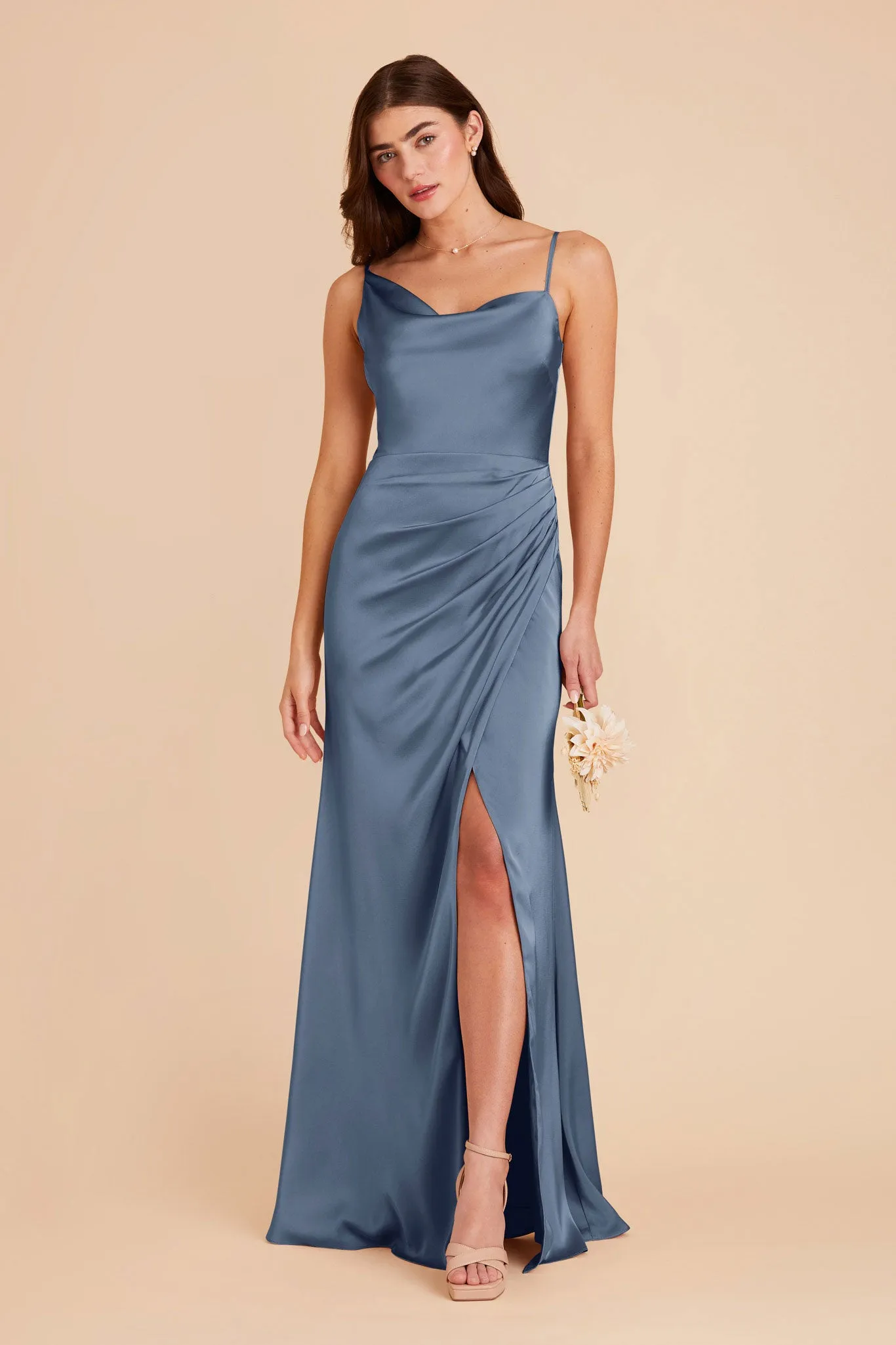 Jennifer Matte Satin Dress - French Blue sold by Birdy Grey product image thumbnail 3