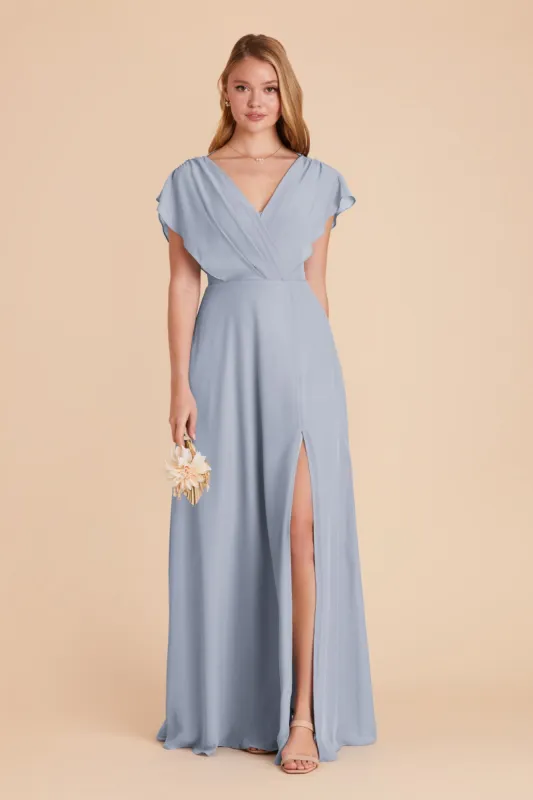 Violet Chiffon Dress - Dusty Blue sold by Birdy Grey
