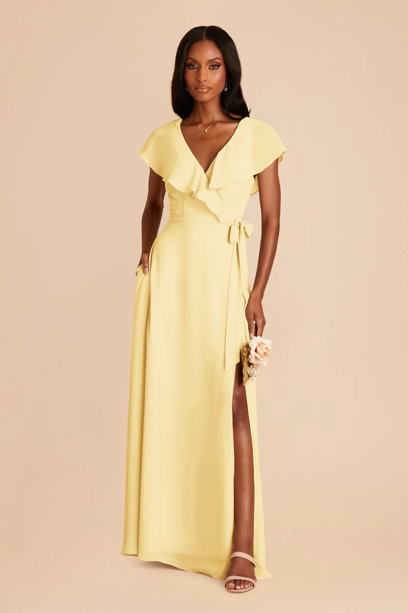 Jackson Chiffon Dress - Lemon Sorbet sold by Birdy Grey product image thumbnail 3
